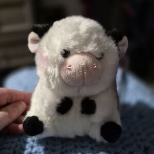 Adorable Plush Cow Stuffed Animal - White and Black